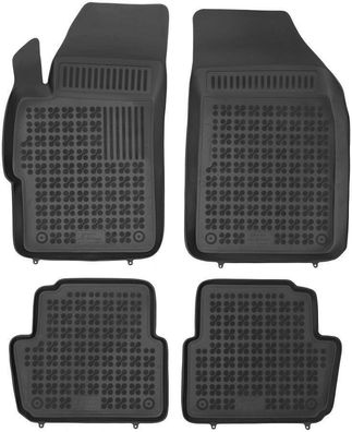 4-teilige schwarze Gummifußmatte für Chevrolet Spark III Bj. 2013-2015