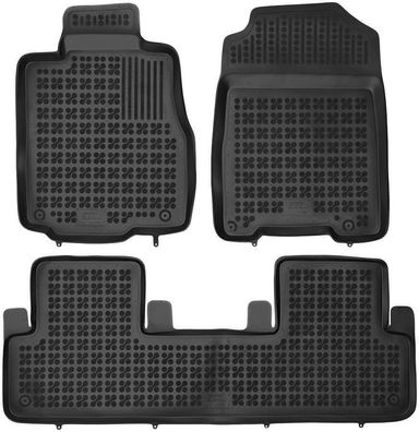3-teilige schwarze Gummifußmatte für HONDA CR-V Bj. 2012-2017