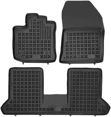 3-teilige schwarze Gummifußmatte für DACIA Dokker Bj. ab 2012