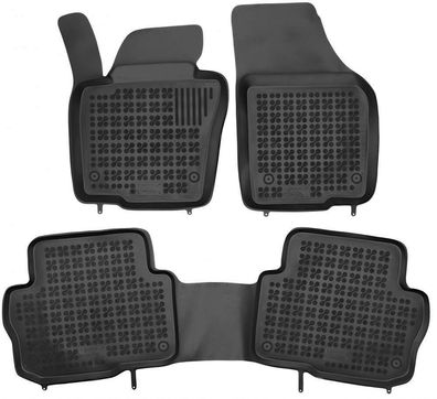 3-teilige schwarze Gummifußmatte für SEAT Alhambra 10-18 VW Sharan ab 10