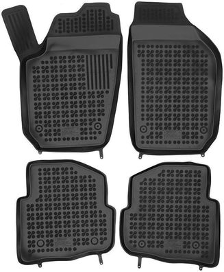 4-tlg. schwarze Gummifußmatte passend für SEAT Cordoba Ibiza SKODA Fabia I VW