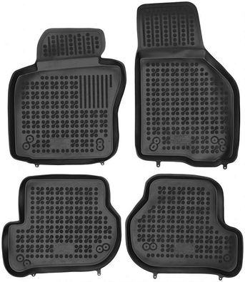 4-teilige schwarze Gummifußmatte passend für SEAT Leon II SKODA Octavia II VW