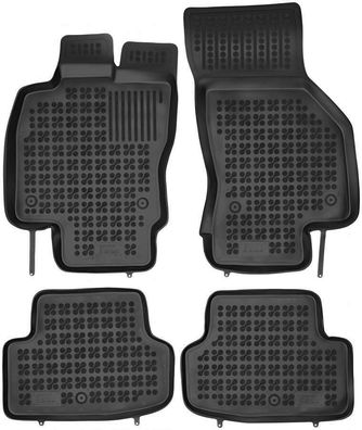 4-teilige schwarze Gummifußmatte für SEAT Leon III ab 2012 Leon ST ab 2014
