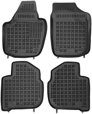 4-teilige schwarze Gummifußmatte passend für SEAT Toledo SKODA Rapid/ Spaceback