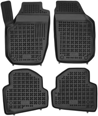4-teilige schwarze Gummifußmatte passend für SKODA Fabia II Bj. 2007-2014