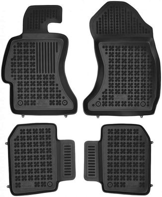 4-teilige schwarze Gummifußmatte für SUBARU Levorg WRX STI XV