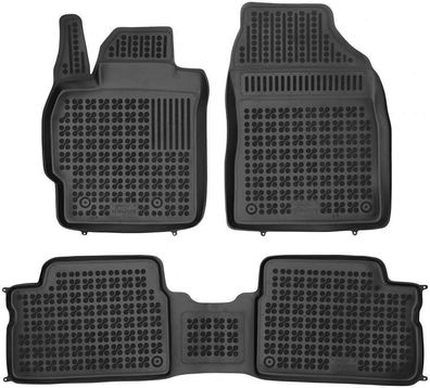 3-teilige schwarze Gummifußmatte für TOYOTA Auris 2007-2012 Corolla X 2006-2013