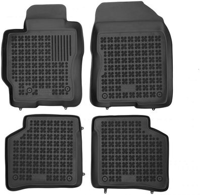 4-teilige schwarze Gummifußmatte für TOYOTA Prius II 2003-2009 III 2009-2011