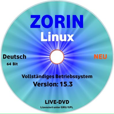 Zorin OS 15.3 DVD - Live Linux System - deutsch - komplettes Betriebssystem !