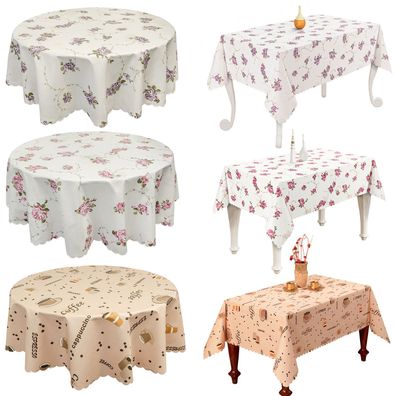 Tischdecke Tischtuch mit Muster Blumen oder Kaffee Polyester viele Größen