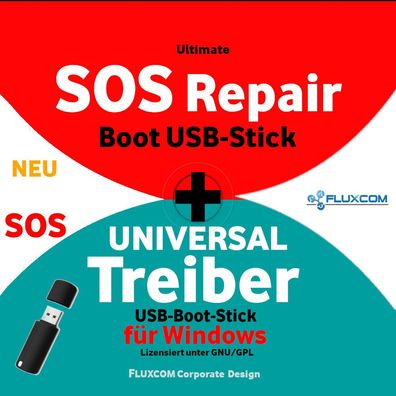 SOS Recovery & Repair & Treiber Boot 64GB USB Stick für 10 & 7 & 8 + XP