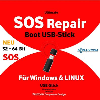 SOS Recovery & Repair USB Stick für Win 10 & 7 & 8 + XP Acer, HP, Lenovo