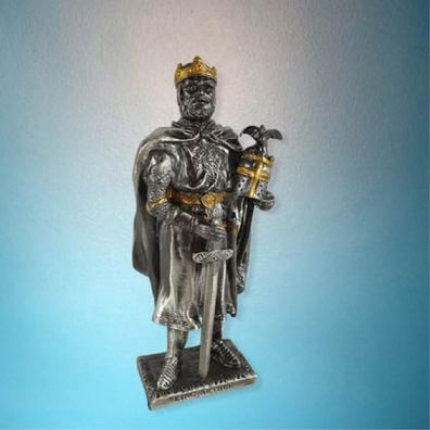 Zinn Ritter König Arthur mit Schwert und Krone 10 cm