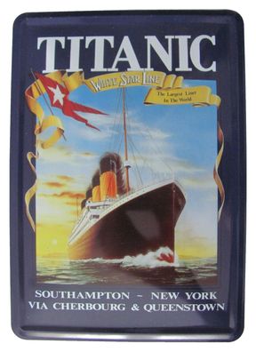 Titanic - White Star Line - Blechpostkarte 10 x 14 cm