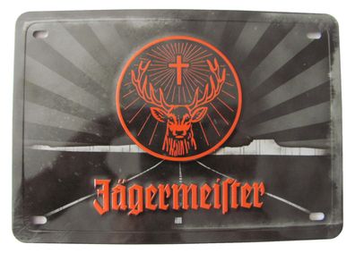 Jägermeister - Blechschild mit Logo & Schriftzug - Blechschild 20 x 14 cm