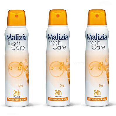Malizia fresh care deo Spray Dry 24h invisible 3x 150ml