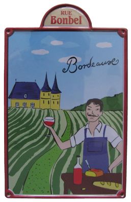 Bonbel - Bordeaux - Blechschild 11 x 17,5 cm