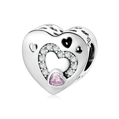Charms Anhänger kompatibel Pandora 925 Sterling Silber Charm Armband Herz Geschenk.