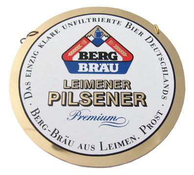 Berg Bräu - Leimener Pilsener Premium - Zapfhahnschild - 11 cm - Kunststoff