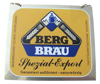 Berg Bräu - Spezial Export - Zapfhahnschild - 9,7 x 8,5 cm - Kunststoff - Neu