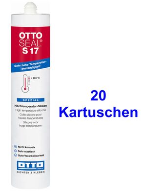 Ottoseal® S17 20 x 310 ml neutrale Hochtemperatur-Silikon + 285°C Für innen & außen