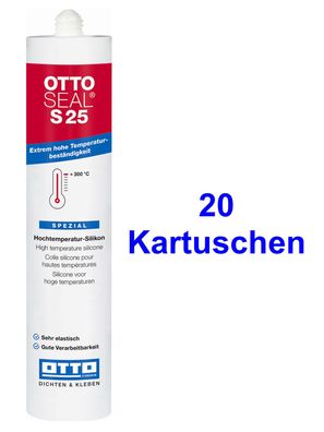 Ottoseal® S25 20 x 310 ml Hochtemperatur-Silikon Sehr elastisch Hohe Klebkraft