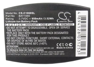 Ersatzakku - CS-C1060SL - 3M C1060 / BAT1060 - 3,7 Volt 950mAh Li-ion