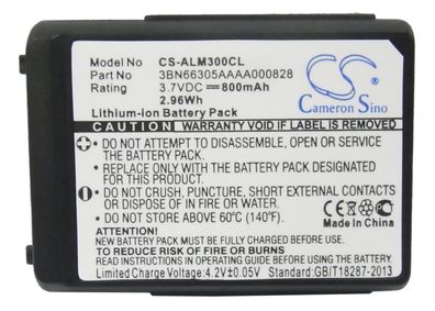 Ersatzakku - CS-ALM300CL - Alcatel 300 DECT / 3BN66305AAAA000828 - 3,7 Volt 800mAh...