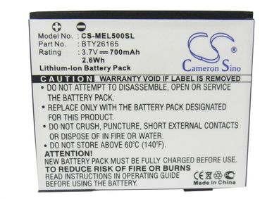 Ersatzakku - CS-MEL500SL - Emporia Elson EL500 / BTY26165 - 3,7 Volt 700mAh Li-ion