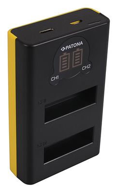 Ladegerät für DJI Osmo Action Kamera AB1 P01 - mit USB Output und LCD-Display