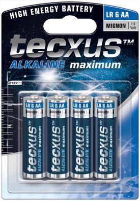 tecxus - LR6 / AA (Mignon) - 1,5 Volt AlMn - 4er Blister
