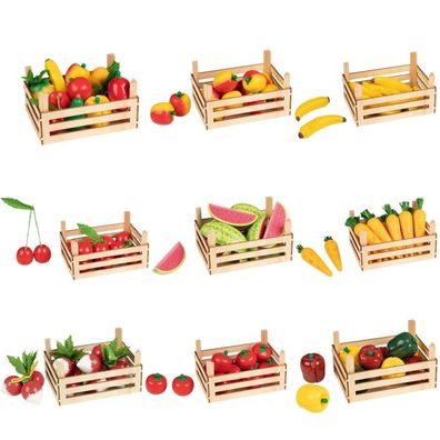 goki Obst und Gemüse für Kinderküche, Kaufladen, Bananen, Äpfel, Möhren, Melone etc.