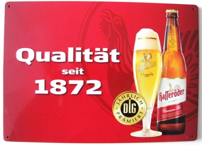 Brauerei Hasseröder - Qualität seit 1872 - - DLG - Blechschild 20 x 30 cm
