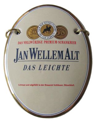 Brauerei Schlösser - Jan Wellem Alt - Das Leichte - Zapfhahnschild - 12 x 9 cm