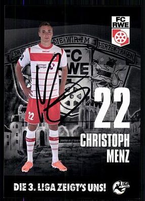 Christoph Menz Autogrammkarte Jahn Regensburg 2014-15 Original Signiert+ A 88467