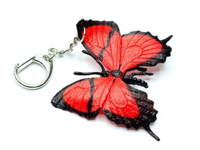 Schmetterling Schlüsselanhänger Miniblings Falter Frühling Fliegen Insekt rot