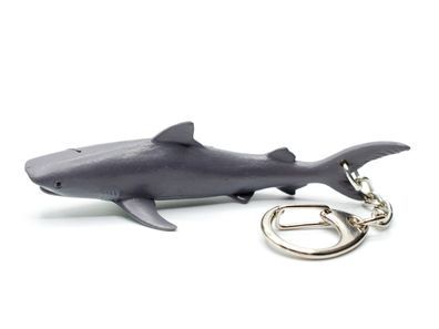 Tigerhai Schlüsselanhänger Anhänger Schlüsselring Fisch Hai Haifisch dunkelgrau