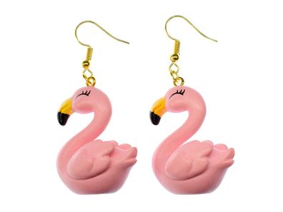 Flamingo Ohrringe Miniblings Hänger Flamingos Vogel Vögel Zoo Tier 3D rosa