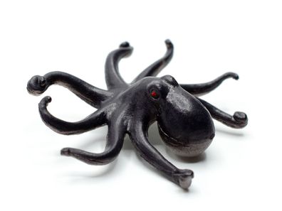 Oktopus Brosche Miniblings Anstecknadel Tintenfisch Krake Oktopode Meer schwarz