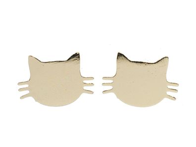 Katzen Ohrstecker Miniblings Stecker Ohrringe Katzenkopf Kätzchen rose