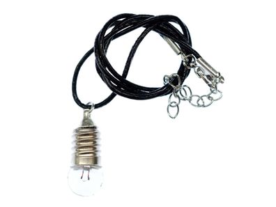 Glühbirne Kette Halskette Miniblings Lampe Birne Upcycling Technik mini Leder
