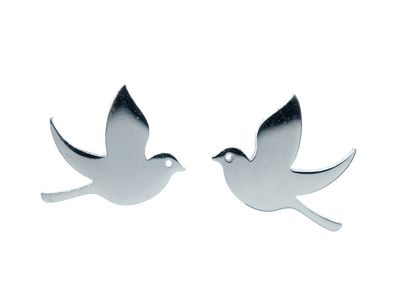 Vogel Ohrstecker Miniblings Stecker Ohrringe Taube Vogel Friedenstaube silber
