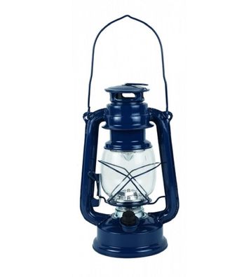 Sturmlaterne, LED Gartenlaterne, Camping Lampe dimmbar Blau 24 cm