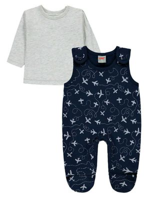 Kanz® Baby Jungen Jersey Strampler mit Shirt Flugzeuge