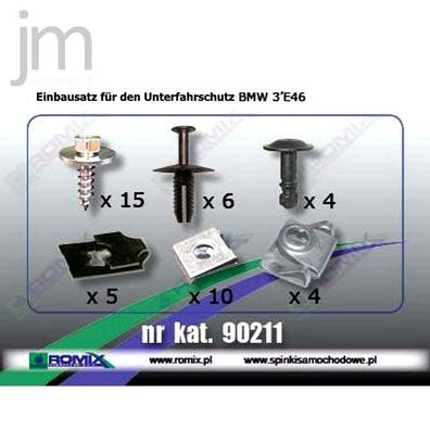 Einbausatz für den Unterfahrschutz Motorabdeckung passend für BMW 98-06