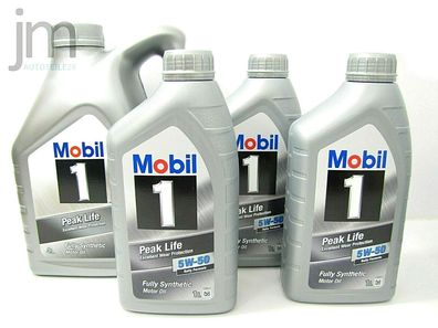 7 Liter Nachfolger MOBIL 1 PEAK LIFE 5W-50 Motoröl Neu FS X1 5W50 Rally Formula
