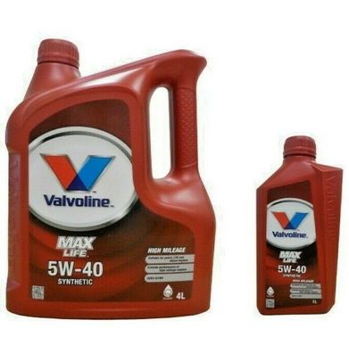 4L + 1L 5 Liter Valvoline MAX LIFE Maxlife Motoröl Öl SAE 5W-40 5W40 Oil