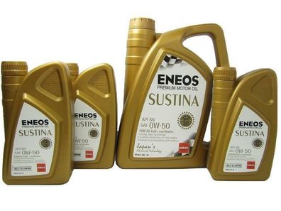 1L + 1L + 1L + 4L (7 Liter) ENEOS Sustina 0W-50 0W50 Motoröl Vollsynthetisch Öl