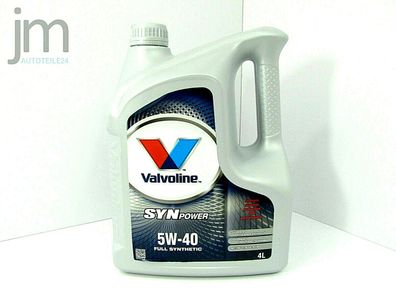 4L (4 Liter) Valvoline Synpower Motoröl Öl SAE 5W-40 Oil