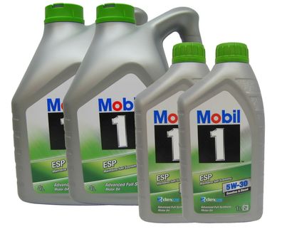 2x 4L + 2x 1L (10 Liter) MOBIL 1 ESP dexos2 5W-30 Motoröl Benzin und Diesel